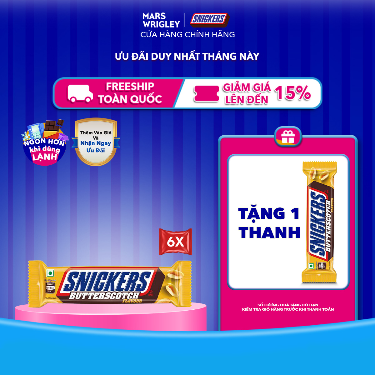 Combo 6 Thanh socola Snickers vị đậu phộng bơ caramel 40g