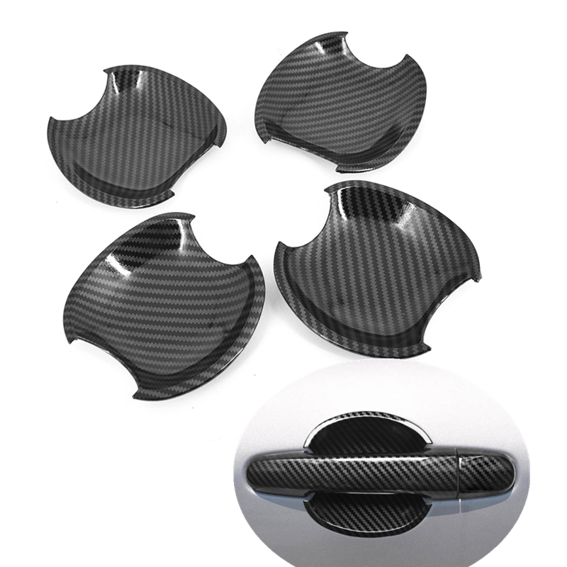 Carbon Sợi Bạc Cửa Xe Xử Lý Bìa Bát Trim Cho Toyota Vios 2002-2017 Phong Cách Phụ Kiện