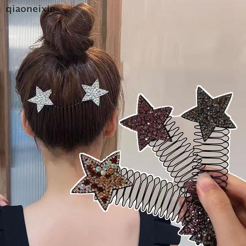 qiaoneixie Shining Sao căng Tóc Lược cho phụ nữ bị hỏng tóc kết thúc công cụ bangs Clip Clip tóc Thời trang Phụ kiện tóc