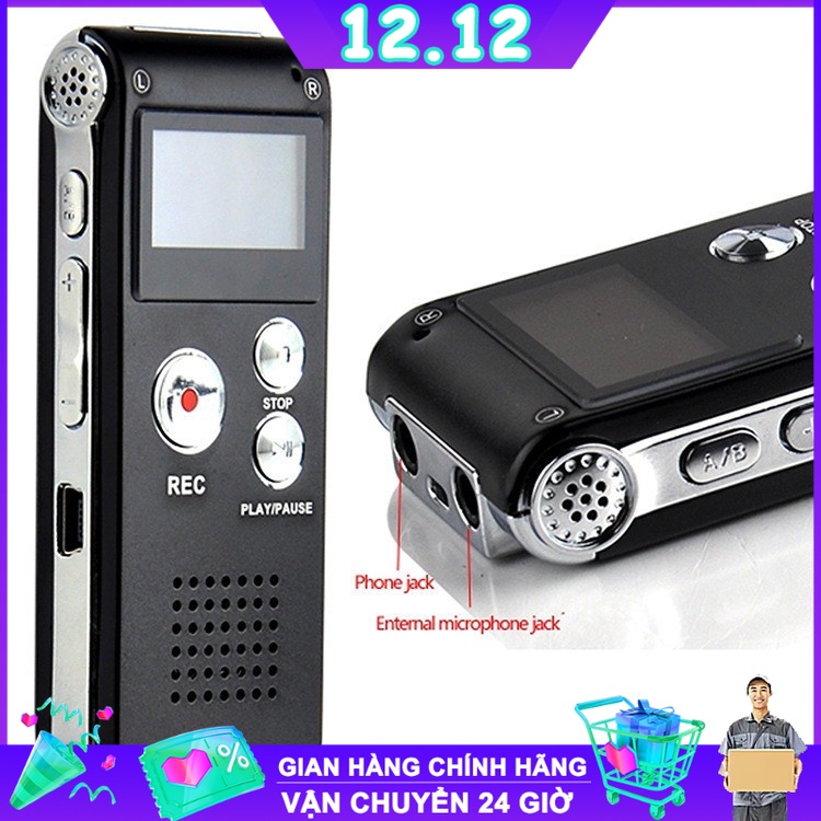 Máy ghi âm giọng nói mini siêu nhỏ sk-012 bộ nhớ 8gb - ghi âm liên tục 96 giờ