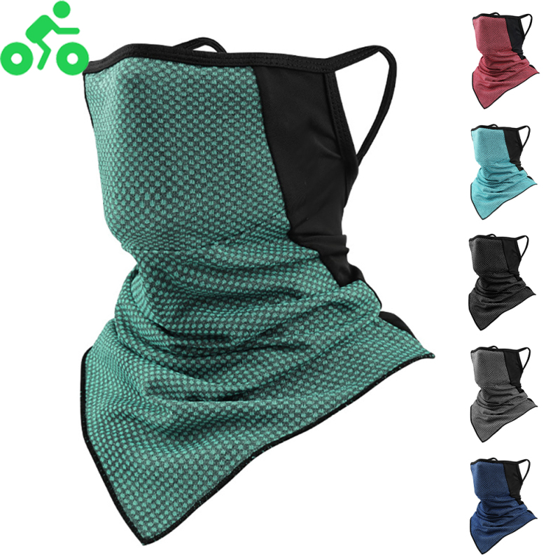 Fast Delivery Ice Silk Sports Outdoor Dust Sunscreen Motorcycle Cycling Half Face Mask With Earloop For Women Men Summer