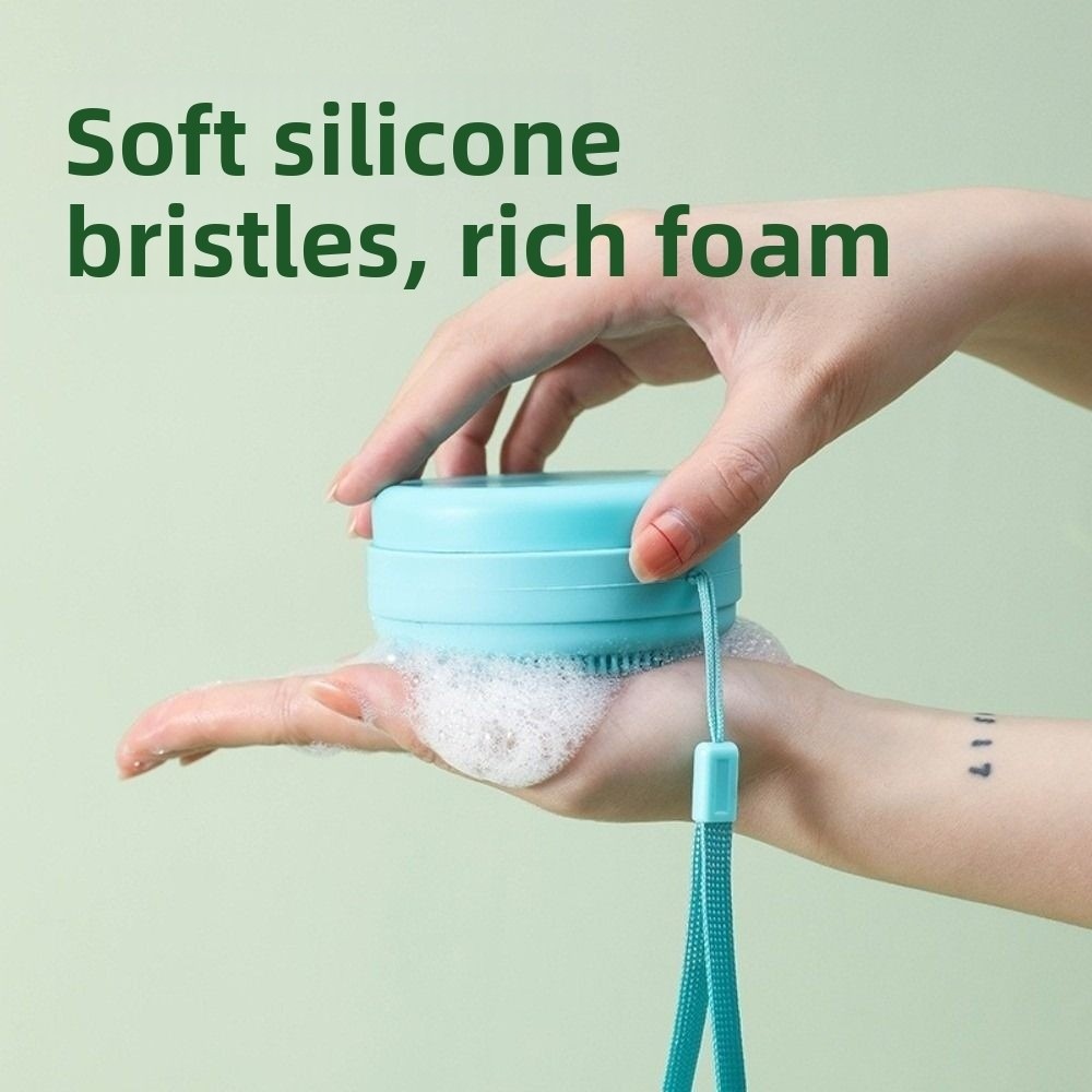 EMERRY Di động Bàn chải tắm silicone Dây treo Massage Hộp xà phòng tẩ bào chết Dụng cụ gội đầu Tẩ bào chết Bàn chải tắm Sữa rửa cơ thể