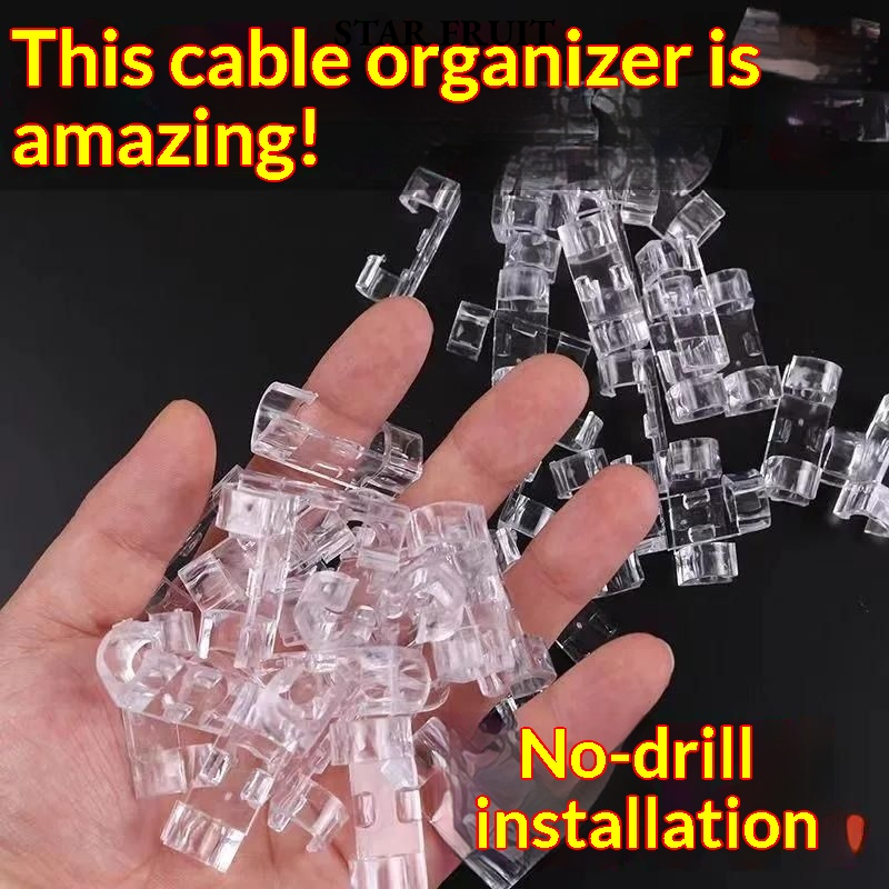 STAR FRUIT⭐ Punch-Free Self-Adhesive Wire Holder Desktop Cable Management Artifact Traceless Storage Data Cable Cable Routing ราคา 16 บาท*ส่งฟรี