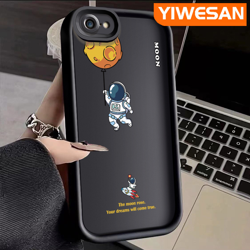 Ốp lưng Yiwesan cho iPhone 6 Plus 6S Plus 7 Plus 8 Plus 5 5S SE 2020 ốp lưng bảo vệ ống kính máy ảnh vỏ mềm bao gồm tất cả mặt trăng sáng tạo hoạt hình phi hành gia thiết kế mới chống sốc ốp điện thoại ốp điện thoại silicone