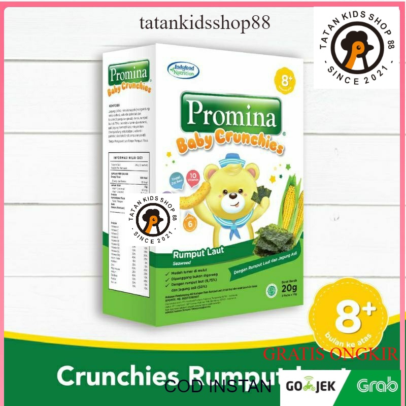 Promina Baby Crunchies 20g Keju Cheddar Rumput laut Makanan Cemilan MPASI