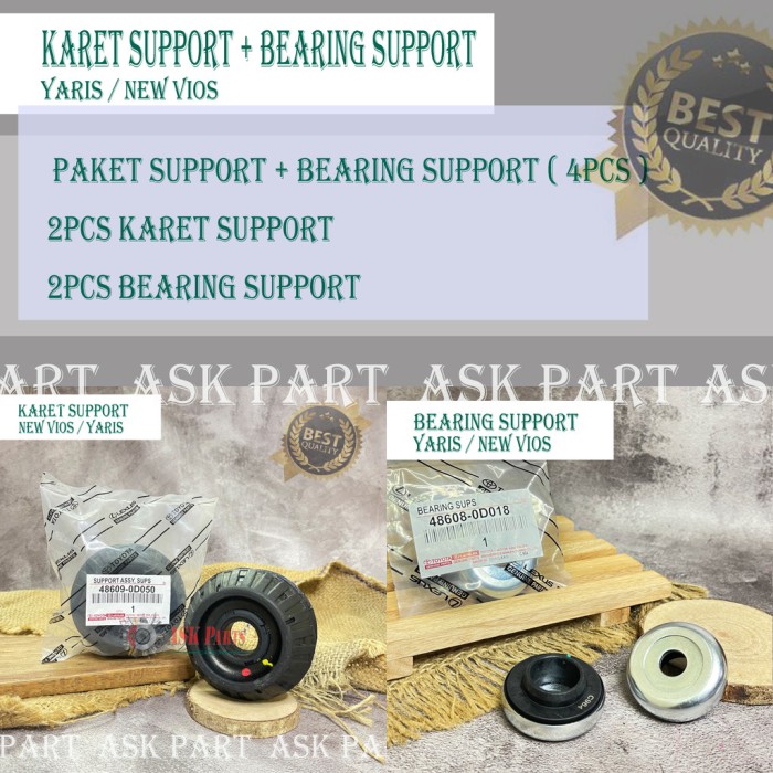 karet support shock + bearing support toyota yaris new vios ( 4PCS ) original Harga 159,500 rupiah*Gratis Ongkir