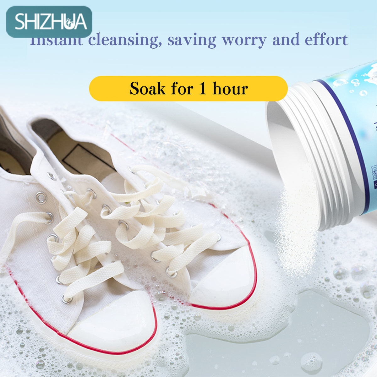ผงซักรองเท้าขาวสะอาด น้ำยาล้างรองเท้า งซักรองเท้า 250G ขจัดคราบ รวดเร็ว ไม่เปลืองแรง ราคา 69 บาท*ส่งฟรี