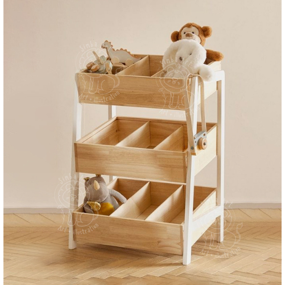 Kệ trưng bày 3 tầng 9 ngăn trang trí cửa hàng decor kệ để đồ chơi trường mầm non