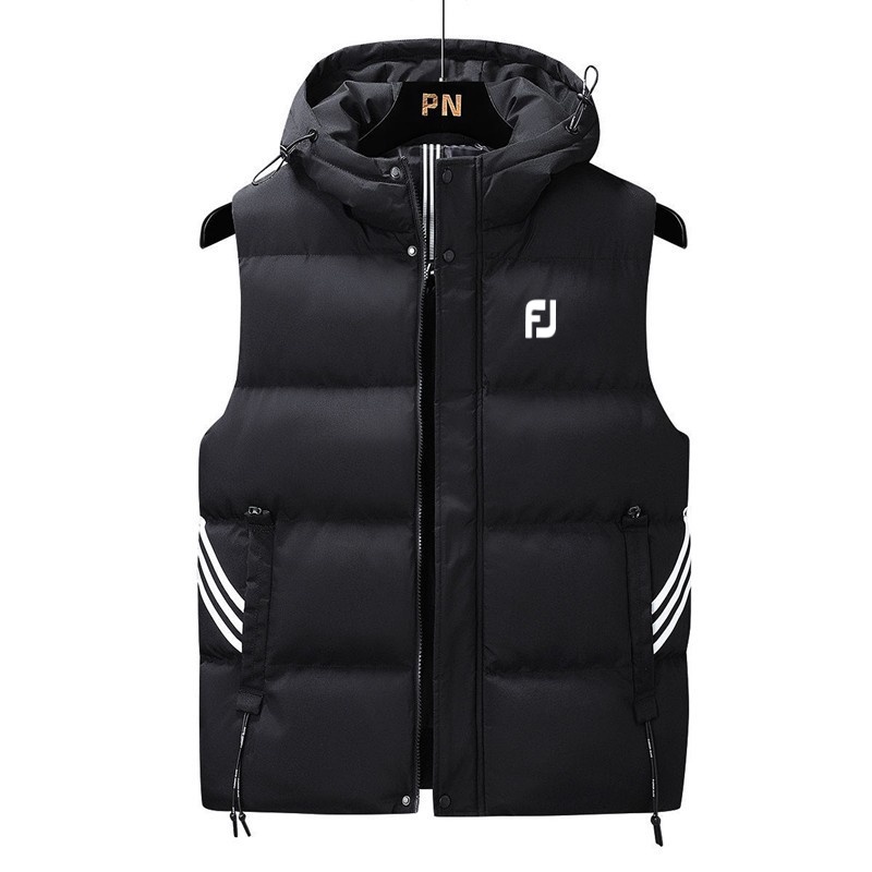 Windproof Men's Hot Golf Cotton Vest, Hooded Vest, Loose Jacket, New Fashion, Winter 2022