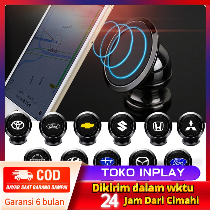 Universal 360 degree car logo magnet car phone holder-phone holder for Toyota, Honda, Mitsubishi and more Harga 49,000 rupiah*Gratis Ongkir