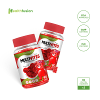 [BUNDLE of 2 Bottles] Health Fusion MultiVites 13 in 1 Complete Multivitamins Vitamin E Zinc for Appetite Booster Brain Development & Immunity G6PD-Friendly Vegan Gummies  90s