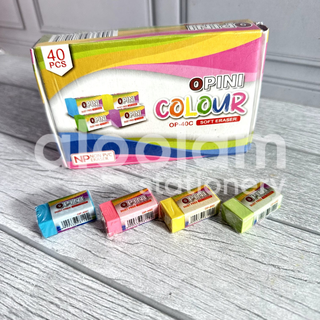 AlQolam SATU PACK ( 40 PCS ) Penghapus Goztar / Parko Penghapus Opini Kecil Warna