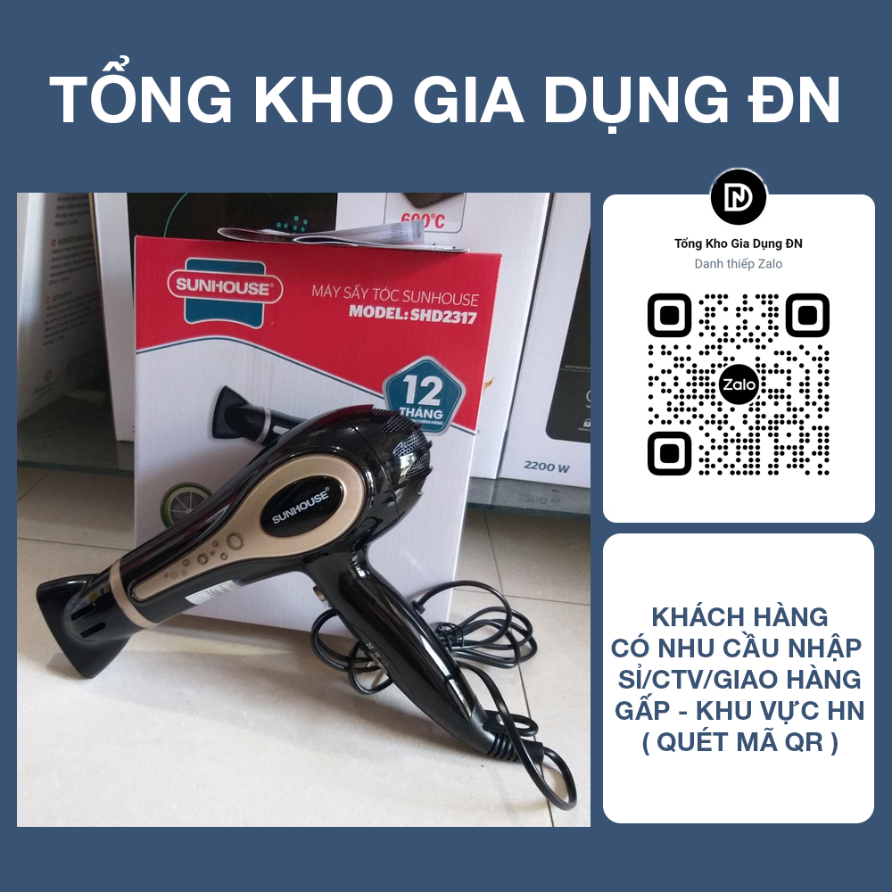 Máy sấy tóc sunhouse shd2317 - bảo hành 12 tháng