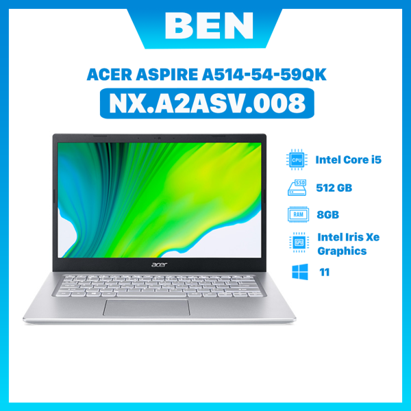 Laptop ACER ASPIRE A514-54-59QK (NX.A2ASV.008)/ Vàng/ Intel core i5-1135G7 - Hàng chính hãng BH 12 Tháng