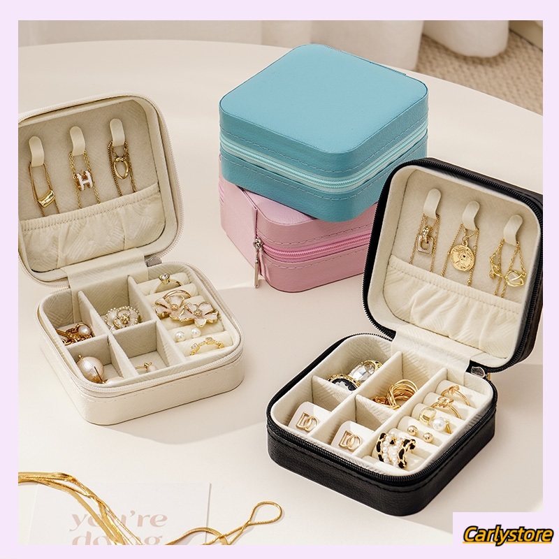 YTL กล่องเครื่องประดับแบบพกพา, ต่างหู, กระดุม, ต่างหู, สร้อยคอ, แหวน, กล่องเครื่องประดับ, กล่องเครื่องประดับเก็บเครื่องประดับ ราคา 58 บาท*ส่งฟรี