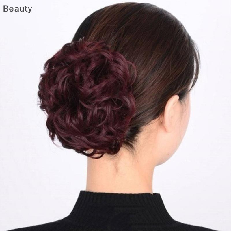 [beauty] Tổng hợp tóc Bun chignon xoăn kẹp kẹp tóc đàn hồi scrunchy Tóc Giả mảnh cho phụ nữ kẹp tóc