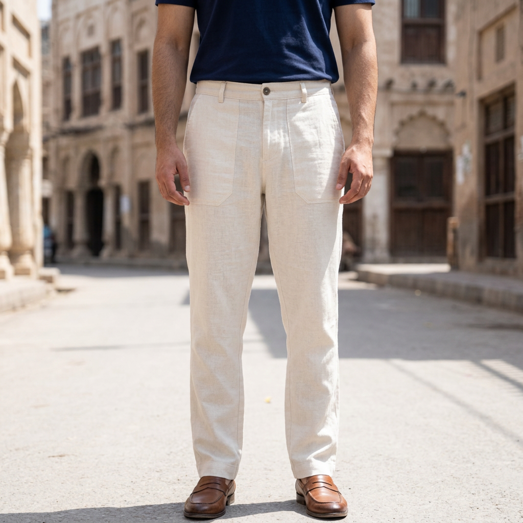 Hashback Chino Pants for Men - Cotton Chino Pants - Elastic Waistband