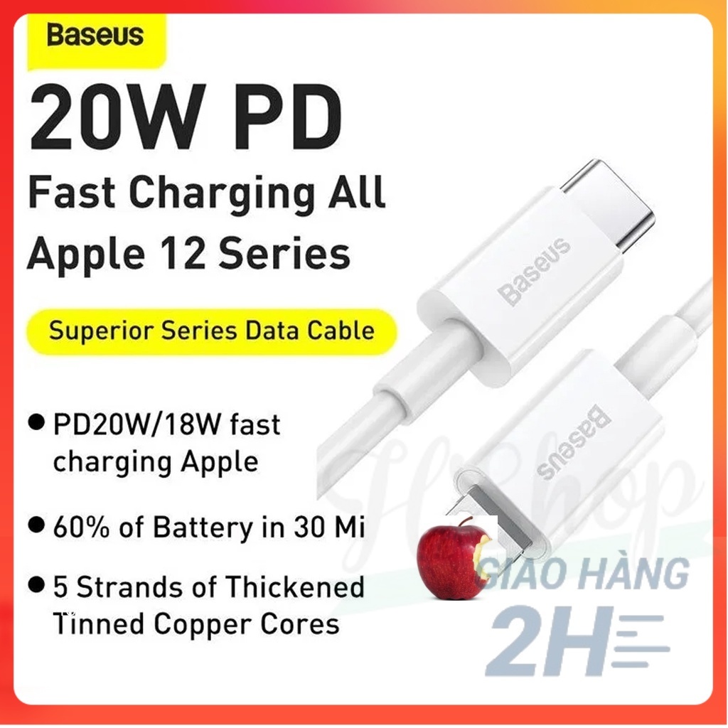 [PD 20W]Dây cáp sạc/đồng bộ dữ liệu PD 20W cổng USB C to cho táo11 Pro -hshop365- HSHOP365 HSHOP365H