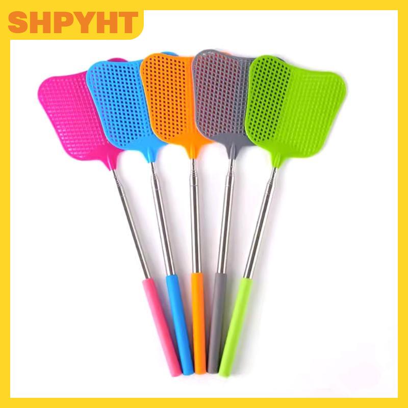 SHPYHT ไม้ตีแมลงวันแบบยืดหดได้พลาสติกทนทานพร้อมเครื่องไล่ยุงสแตนเลสอุปกรณ์เสริมสำหรับใช้ในบ้าน ราคา 24 บาท*ส่งฟรี