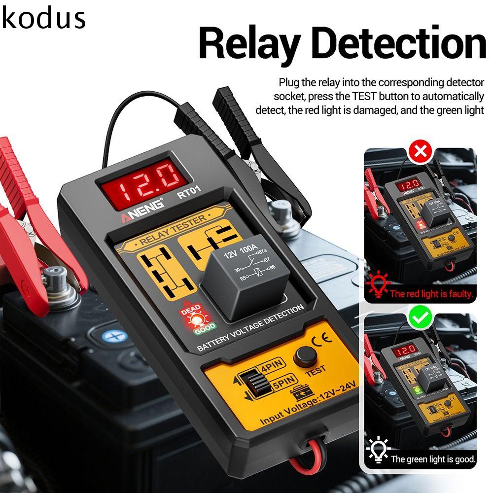 KODUS 12-24V Máy kiểm tra rơle ô tô Máy phân tích máy phát điện tự động Đèn báo LED Máy kiểm tra pin Sửa chữa Đa năng Máy dò mức pin Thợ điện