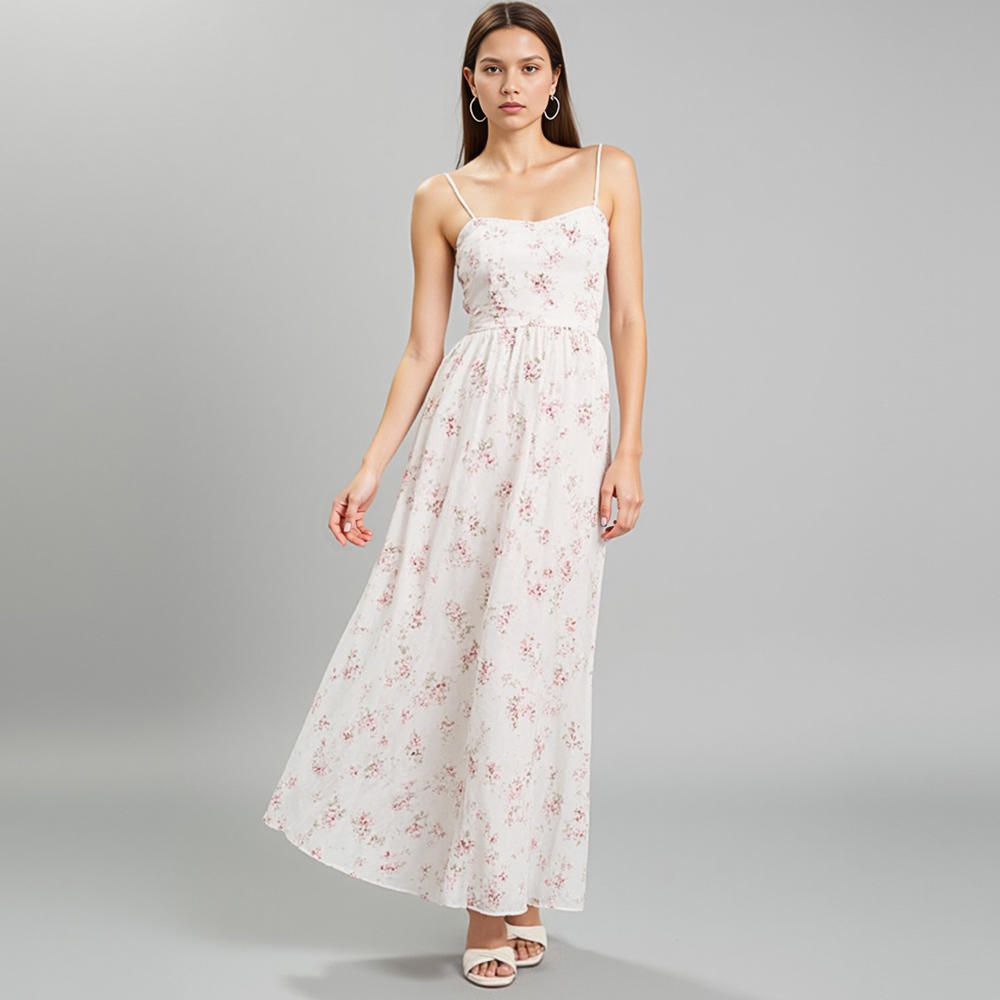 Closet Crush ชุดสำหรับผู้หญิงฤดูร้อนสบายกระชับบางเกาหลี Ditsy ดอกไม้ Cottagecore แขนกุดสแควร์คอ Cami Midi ชุดวันหยุด B250415 ราคา 431 บาท*ส่งฟรี