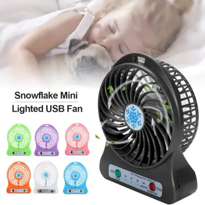 PWD0442 Office Supplies Convenience Student Gift Outdoor Rechargeable Electric Fan Portable Fan Mini Desk USB Battery Fan LED Light Air Cooler