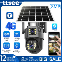 MYHYPERGEAR V380 peo Dual Lens 4g SIM Card CCTV Solar Battery Camera 4K 8MP Solar CCTV 360 Outdoor Use SIM Card Wireless Connection Phone Color Night Vision Waterproof