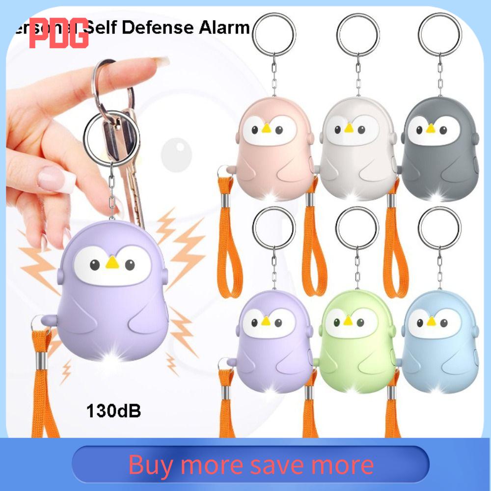 PDG 130dB Báo động  cá nhân Hình dạng chim cánh cụt có đèn LED Báo động móc khóa  Di động Còi báo động an toàn dành cho phụ nữ và trẻ em gái