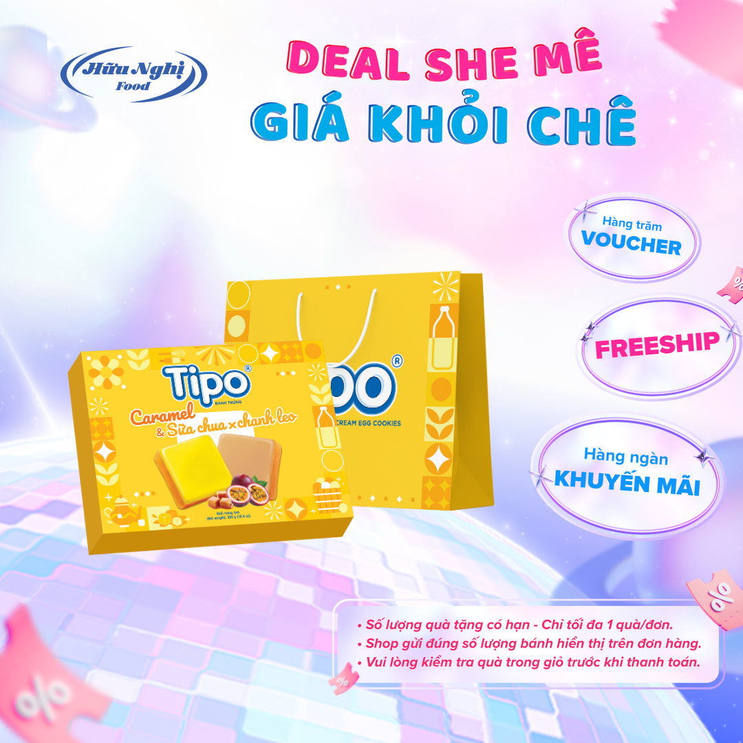 Bánh Tết Tipo bánh trứng hỗn hợp 350g Tặng Kèm Túi