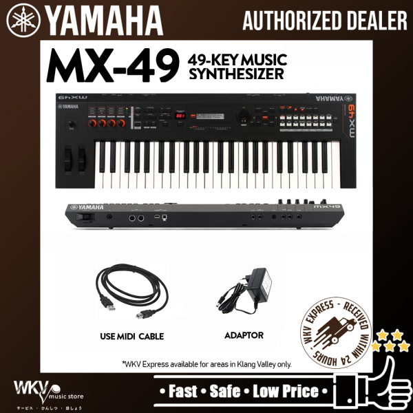 Yamaha MX-49 49-Key Music Synthesizer with MIDI Cable - Black (MX49 / MX 49) Malaysia