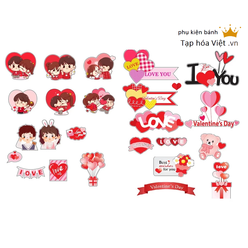 №AGAIN№ Set Of Valentine's Day Paper Plugs Happy Valentine Love Love Cake Decoration ราคา 382 บาท*ส่งฟรี