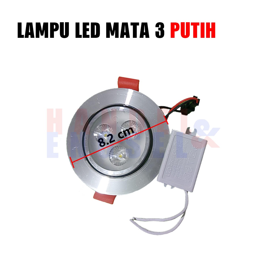 Lampu LED 3 Mata Downlight Spot Lamp Sorot 3 Watt / LED Panel Light Spotlight Lampu Plafon Tanam