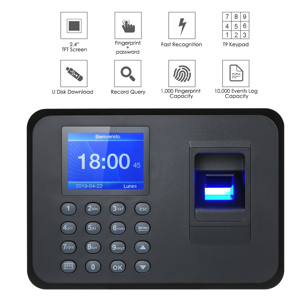 Fingerprint Attendance Thumbprint Machine System Time Attendance Absence Recorder Machines Punch Card Worker