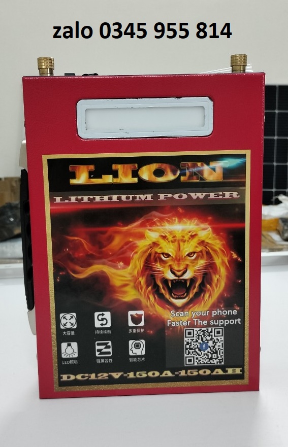 Bình pin lion 150ah - 12v-150 ah - mẫu mới 2024 -màu đỏ -tặng kèm phụ kiện