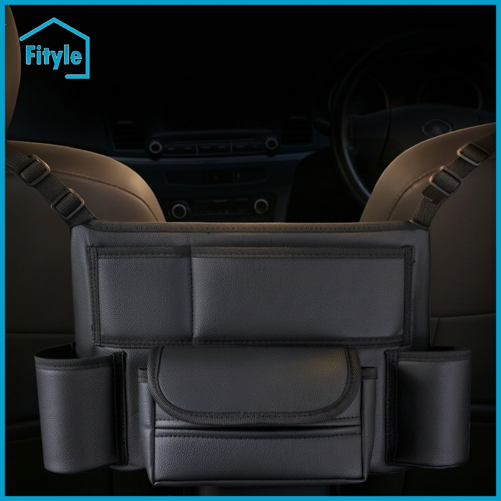 ของใช้แม่และเด็ก Fityle Adjustable Center Console Organizer Multi-Pocket Car Purse Holder Multifunctional Car Storage Bag with Pockets Long-Lasting for Commuters