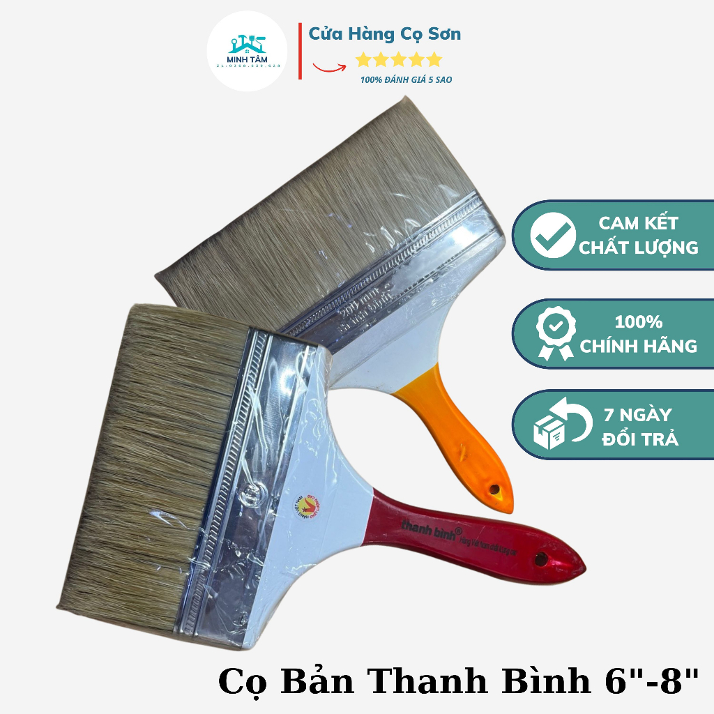Cọ quét sơn thanh bình 6 inch- 8 inch,cây cọ bản thanh bình 15cm- 20cm