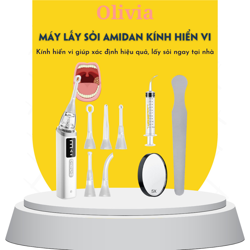 Máy lấy sỏi amidan 5 đầu hút loại bỏ sỏi amidan hỗ trợ giảm thiểu mùi hôi miệng giảm đau và viêm hiệ