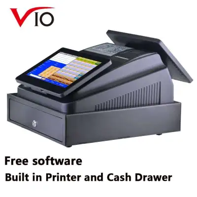 Touch Pos System With FREE SOFTWARE Cash Register Dual Screens Built In Printer and Cash Drawer - intl