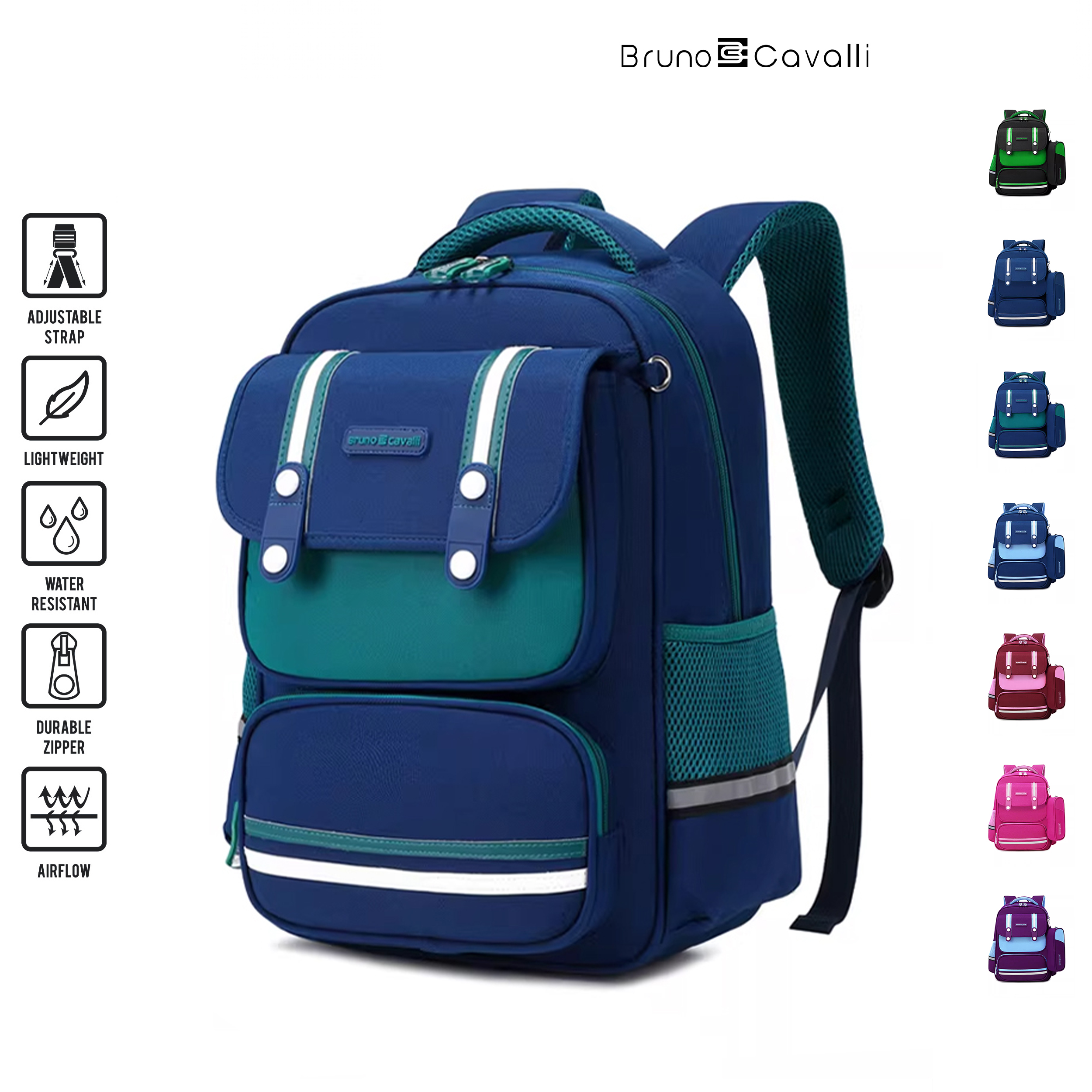 bruno cavalli laptop backpack with USB Charging Port Fit 15.6 inch Notebook Enhance your travel experience with our innovative luggage/suitcase featuring a convenient strap on the back BC BRUNO CAVALLI Business Backpack