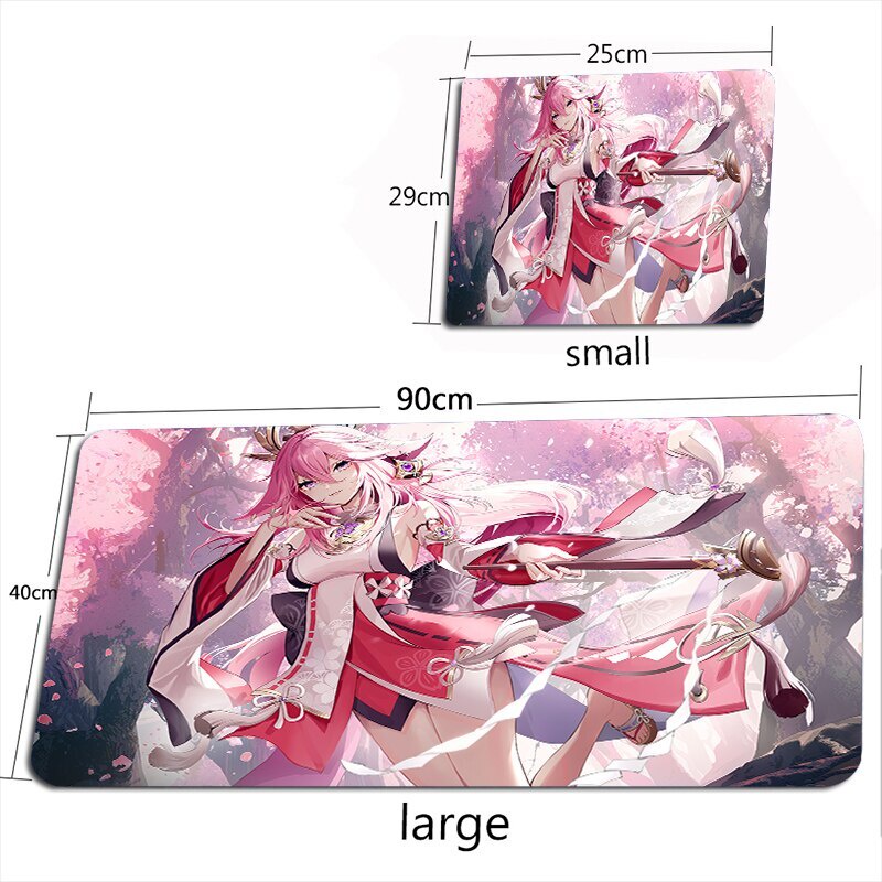 Genshin Impact Sexy HUTAO Mat XXL Yae Miko Carpets Hentai Anime Playmats Large Keyboard Pad for Comp