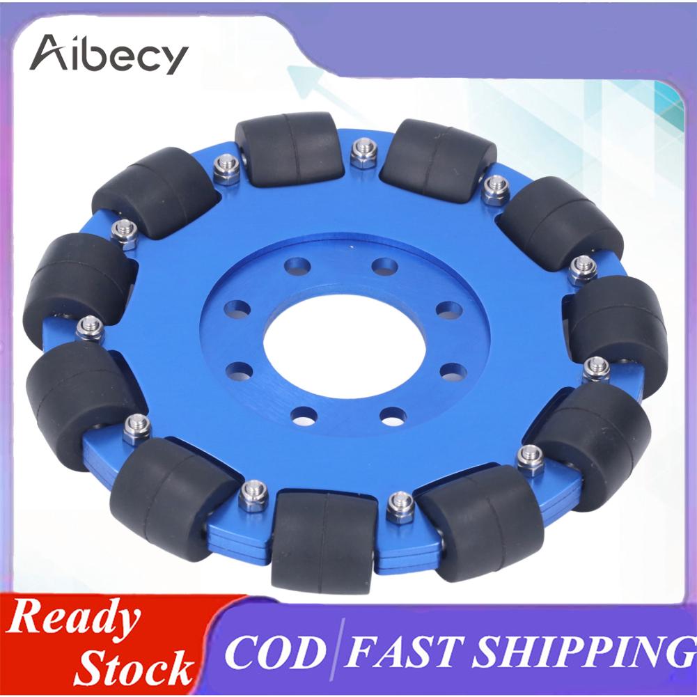 Aibecy Omni bánh xe cấu trúc ổ trục kép nhôm hợp kim Hub 5in đa hướng bánh xe cho DIY
