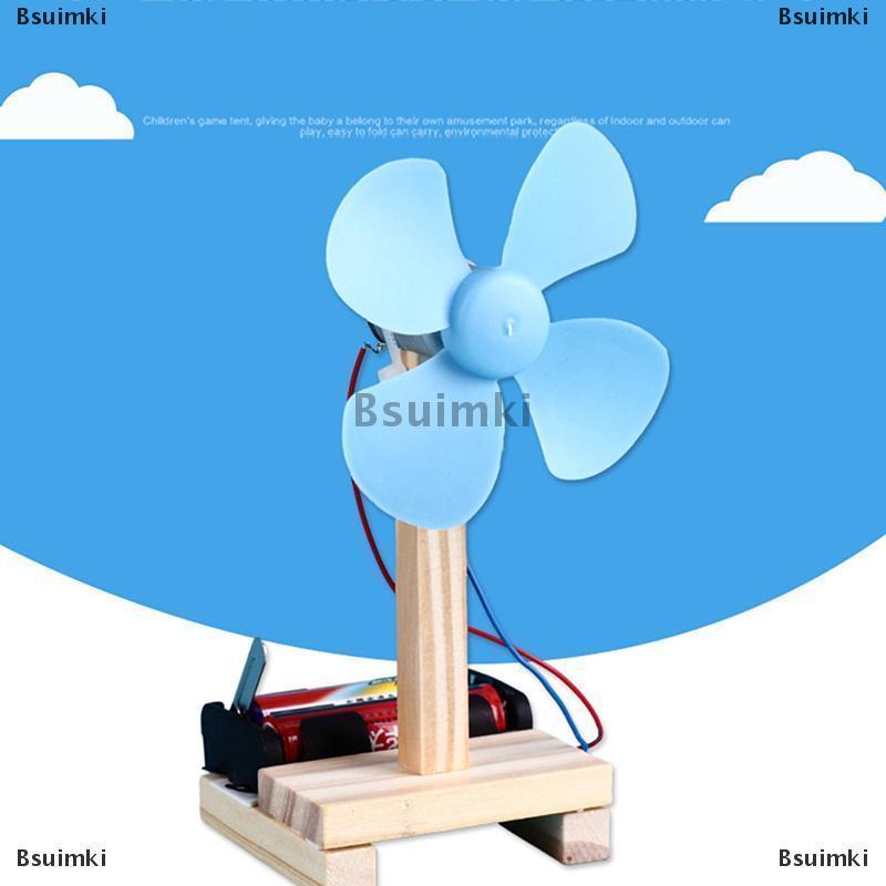 [COD] Bsuimki 1 chiếc quạt điện tự làm màu xanh dương mô hình thí nghiệm khoa học vật lý giáo dục tiểu học
