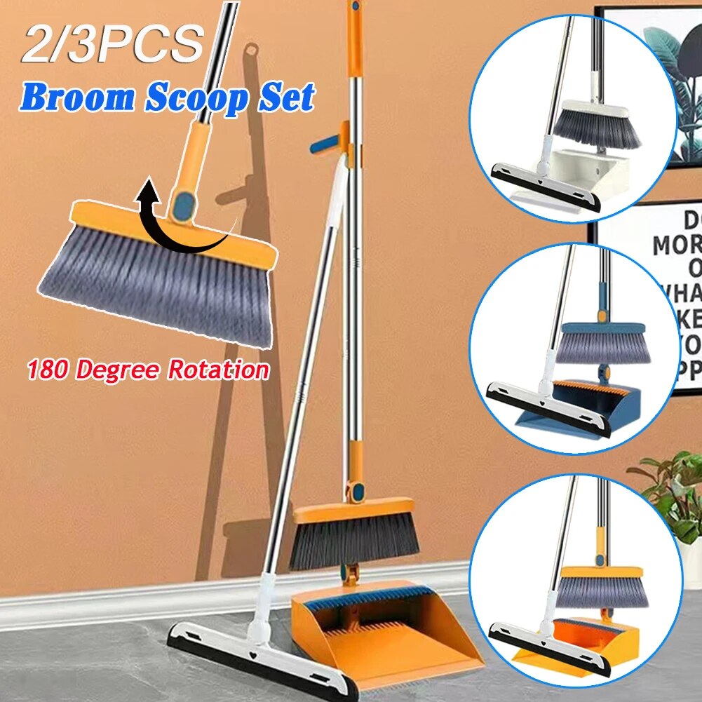 Folding Dustpan Broom and Scoop Set Floor Bathroom Water Wiper Sweep Magic Brush Garbage Squeegee Household Cleaning