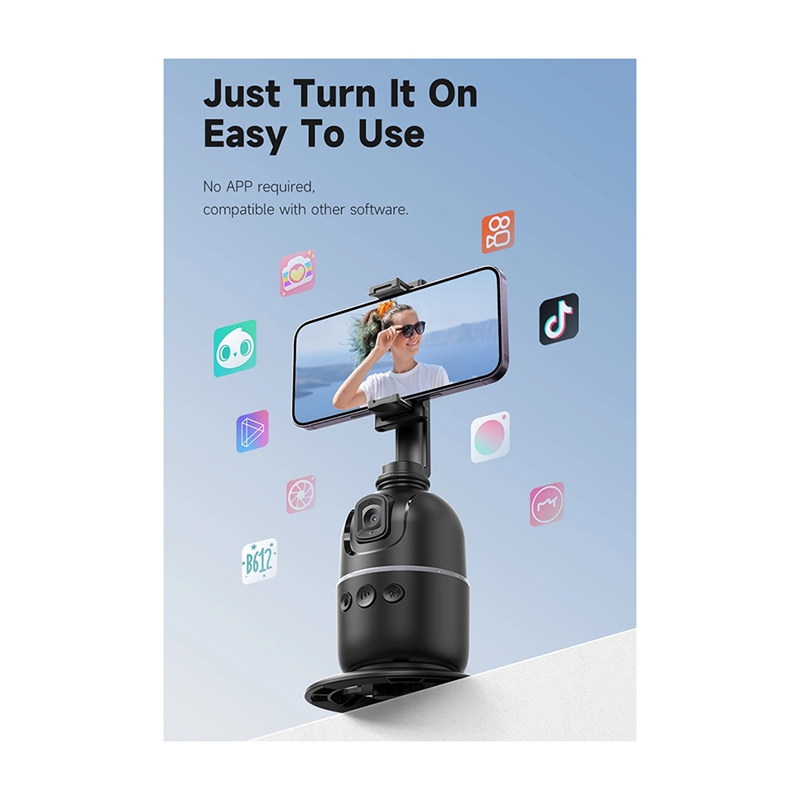 P03 AI Tracking Gimbal Stabilizer for Smartphone/Camera,Desktop Cell Phone Holder,360 Rotation Gimba