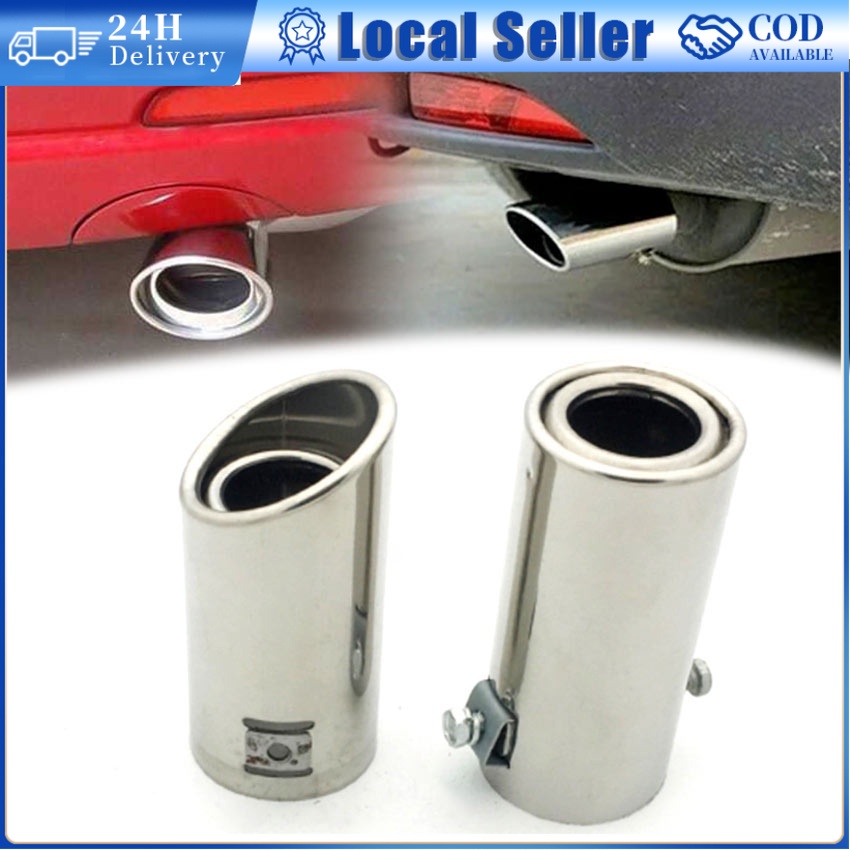 2.5″ Grilled Blue Chrome Stainless Steel Exhaust Muffler Tip Pipe