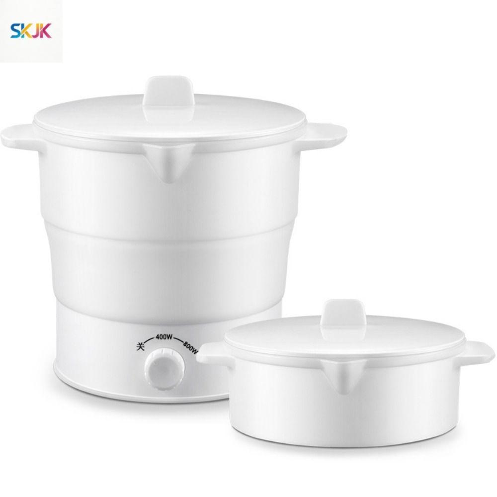 SKJK Có thể gập lại Nồi cơm điện gập được Nồi hơi nước 110V/220V Nồi lẩu có thể gập lại Mini 1,2L Bếp điện đa năng Cắm Trại