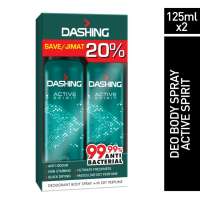 DASHING Deodorant Spray Perfume Active Spirit 2x125ml