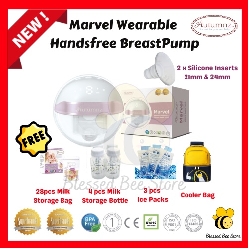 Autumnz - MARVEL Wearable (New)|| TRINITY Wearable Electric Breastpump With Curved Silicone Shield *Turquoise*