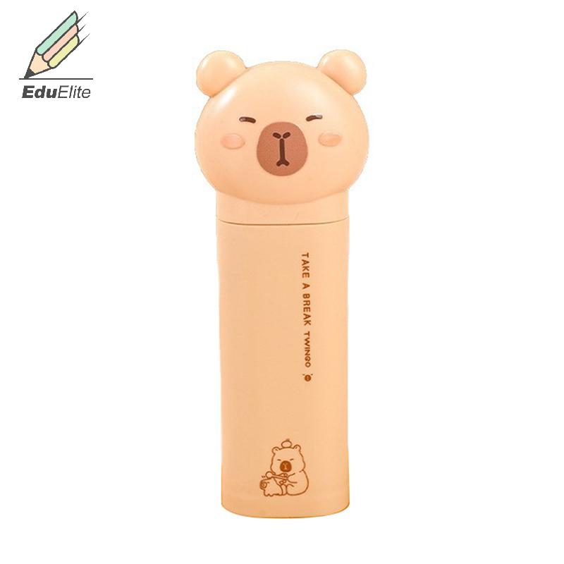 EduElite 5Pcs Capybara Stationery Assortment Set Pencil Case Ruler Eraser Correction Tape Pencil Sha