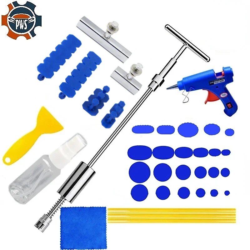 Xe mới paintless dụng cụ sửa chữa vết nứt puller loại bỏ Kit Dụng cụ nắn vết móp xe hơi đảo ngược búa công cụ cơ thể Núm hút cao su dính màu xanh vấu gắn keo